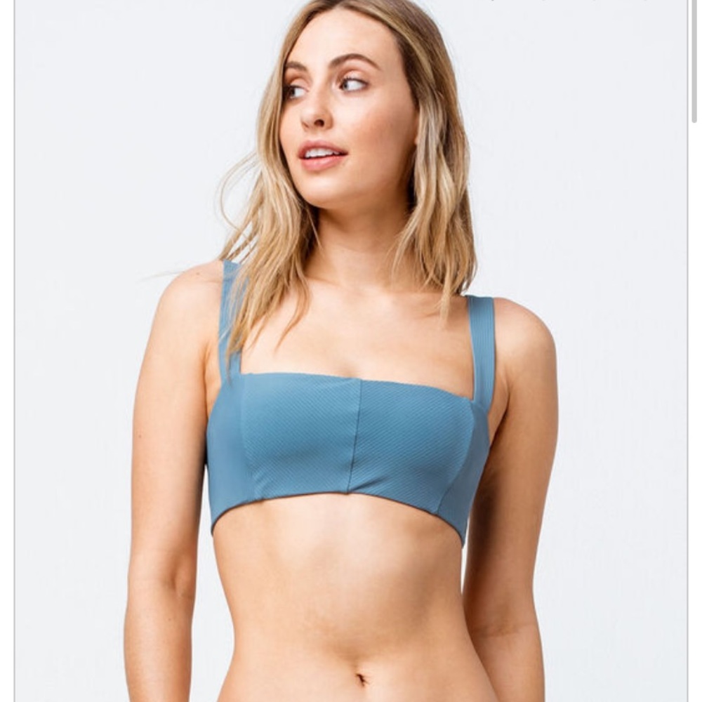 HURLEY Quick Dry Rib Blue Bikini Top (S)